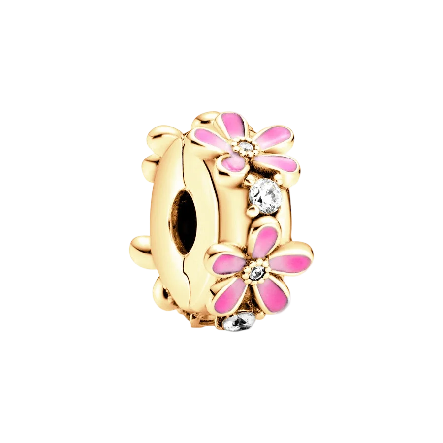 2025New Hot Sparking Flower Clip Charm Beads Dangle Snake Fit Original Silver Bracelet Necklace Beads For Diy Jewelry Women Gift