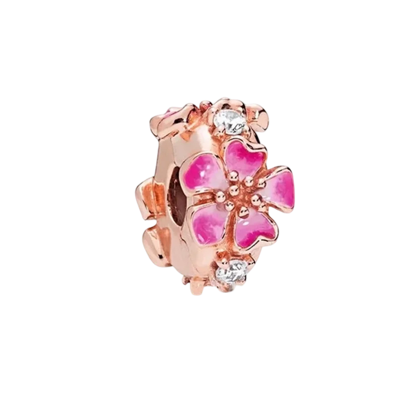 2025New Hot Sparking Flower Clip Charm Beads Dangle Snake Fit Original Silver Bracelet Necklace Beads For Diy Jewelry Women Gift