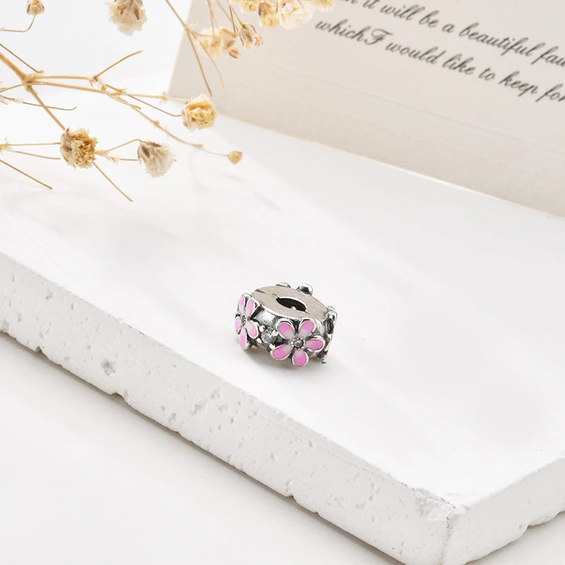 2025New Hot Sparking Flower Clip Charm Beads Dangle Snake Fit Original Silver Bracelet Necklace Beads For Diy Jewelry Women Gift