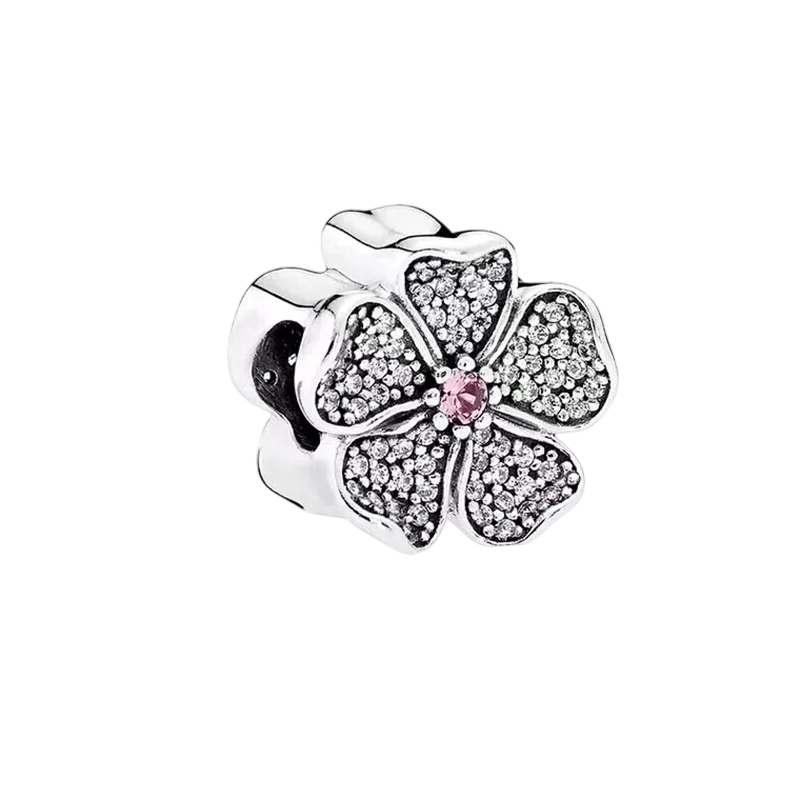 2025New Hot Sparking Flower Clip Charm Beads Dangle Snake Fit Original Silver Bracelet Necklace Beads For Diy Jewelry Women Gift