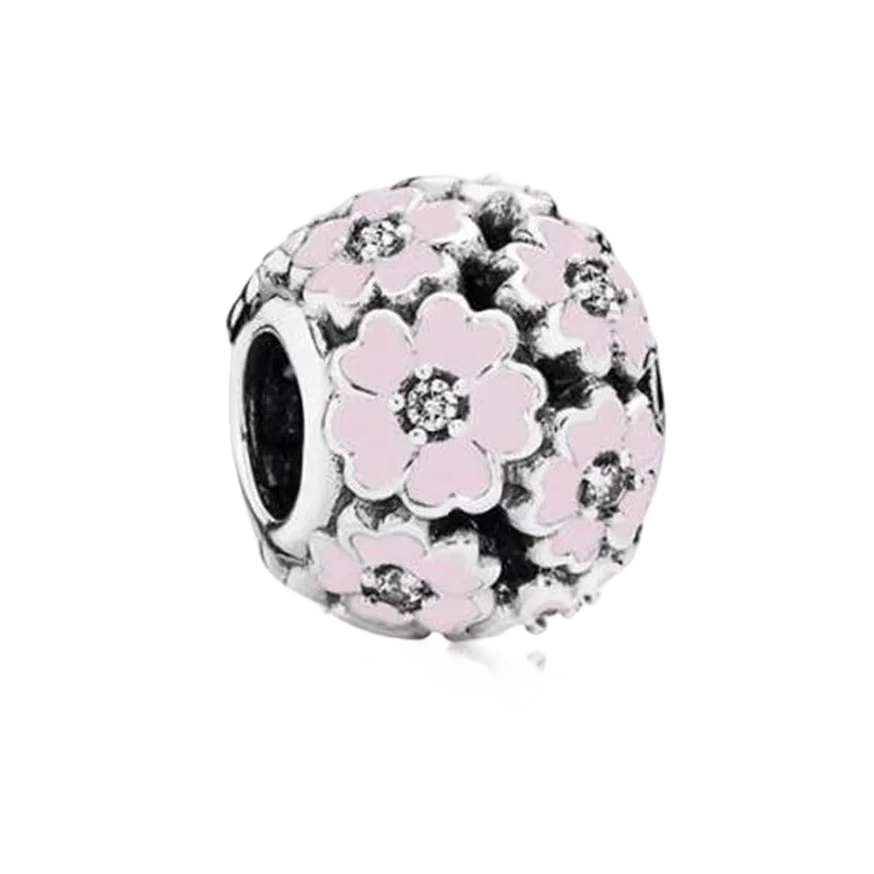 2025New Hot Sparking Flower Clip Charm Beads Dangle Snake Fit Original Silver Bracelet Necklace Beads For Diy Jewelry Women Gift