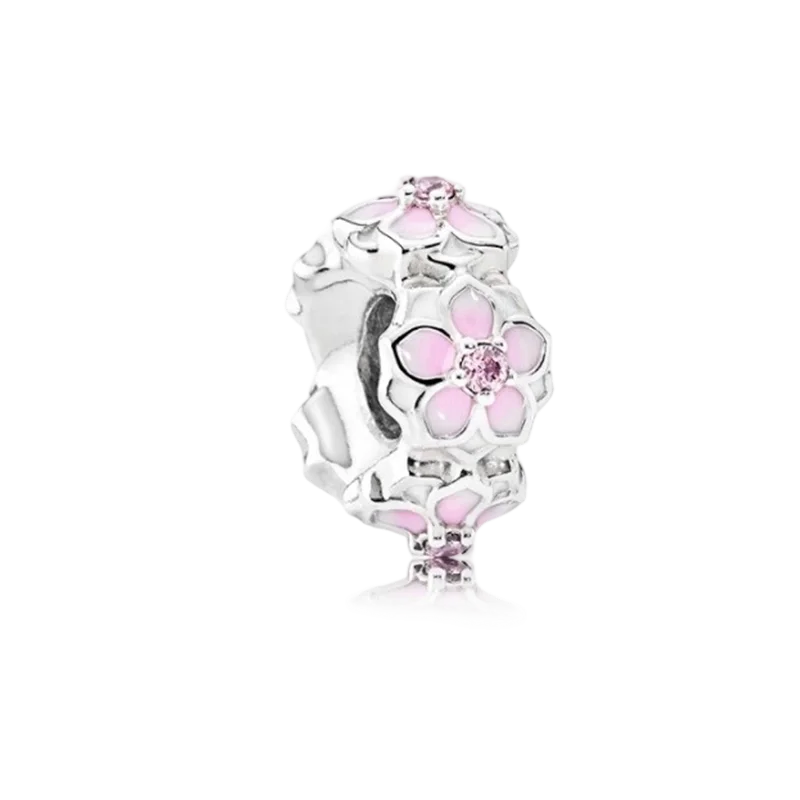 2025New Hot Sparking Flower Clip Charm Beads Dangle Snake Fit Original Silver Bracelet Necklace Beads For Diy Jewelry Women Gift