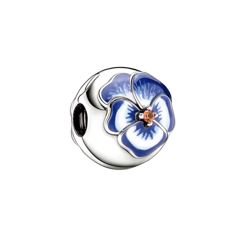 2025New Hot Sparking Flower Clip Charm Beads Dangle Snake Fit Original Silver Bracelet Necklace Beads For Diy Jewelry Women Gift