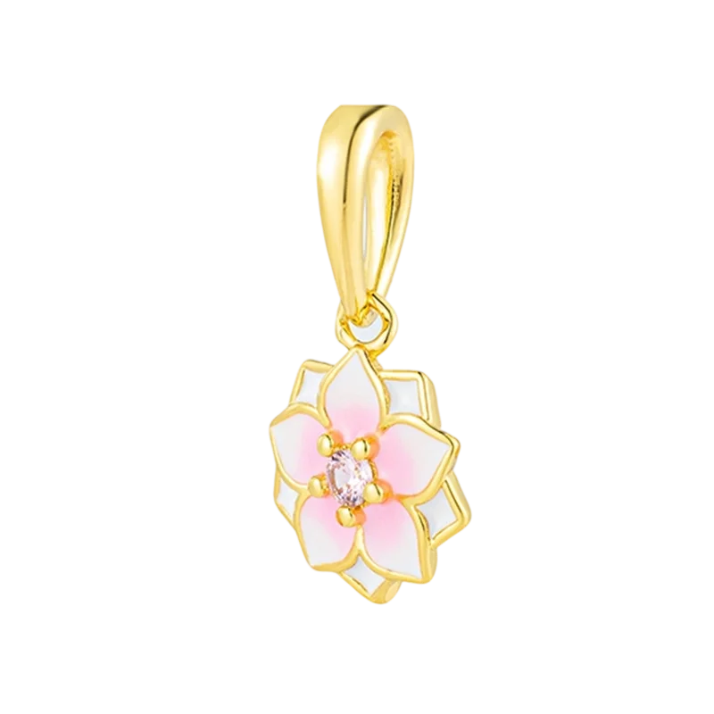 2025New Hot Sparking Flower Clip Charm Beads Dangle Snake Fit Original Silver Bracelet Necklace Beads For Diy Jewelry Women Gift