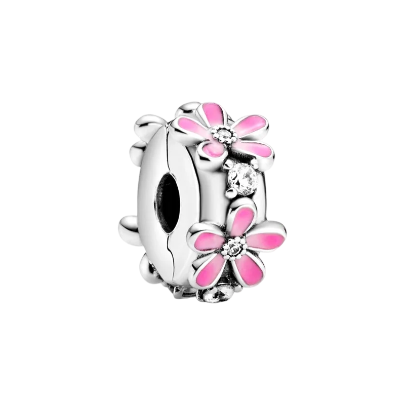 2025New Hot Sparking Flower Clip Charm Beads Dangle Snake Fit Original Silver Bracelet Necklace Beads For Diy Jewelry Women Gift