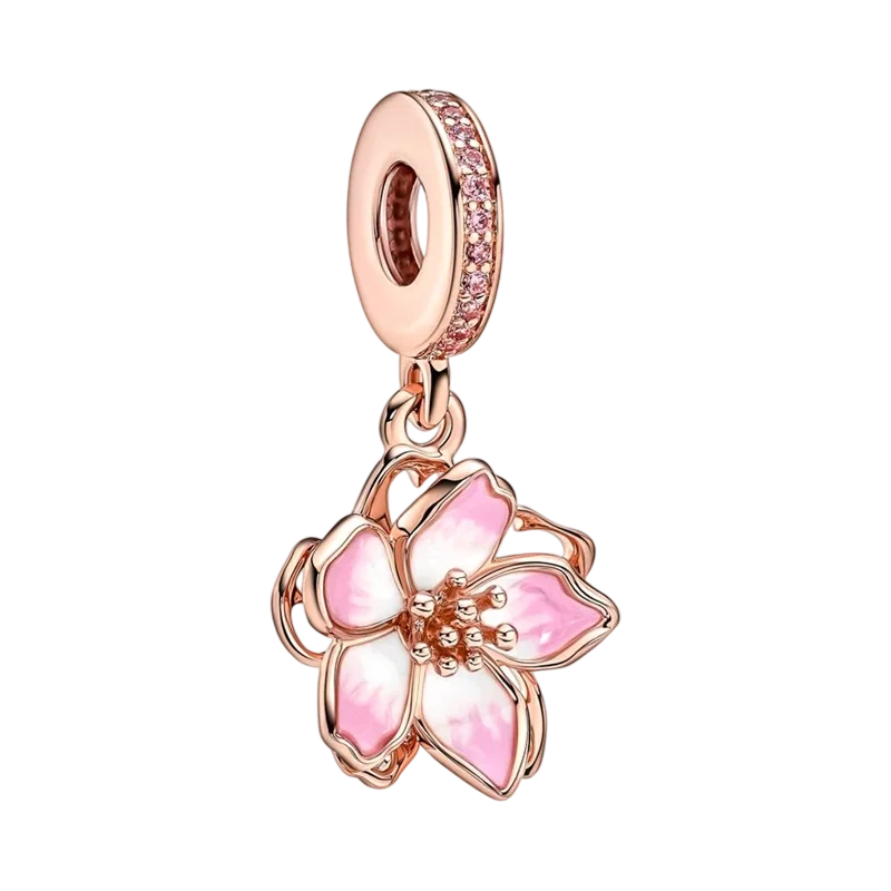 2025New Hot Sparking Flower Clip Charm Beads Dangle Snake Fit Original Silver Bracelet Necklace Beads For Diy Jewelry Women Gift