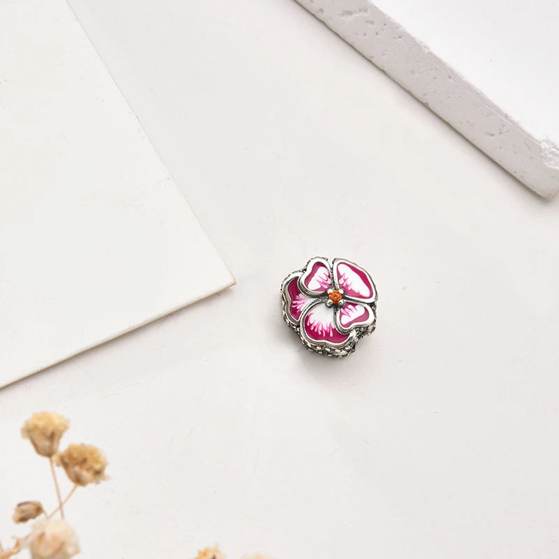 2025New Hot Sparking Flower Clip Charm Beads Dangle Snake Fit Original Silver Bracelet Necklace Beads For Diy Jewelry Women Gift