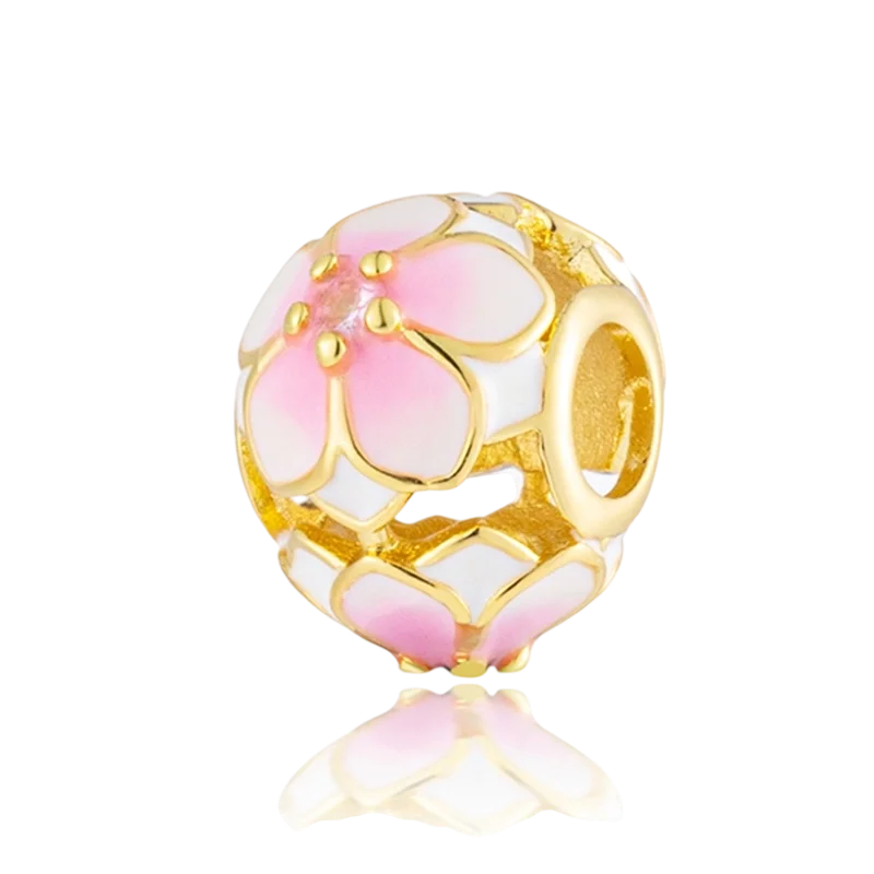 2025New Hot Sparking Flower Clip Charm Beads Dangle Snake Fit Original Silver Bracelet Necklace Beads For Diy Jewelry Women Gift