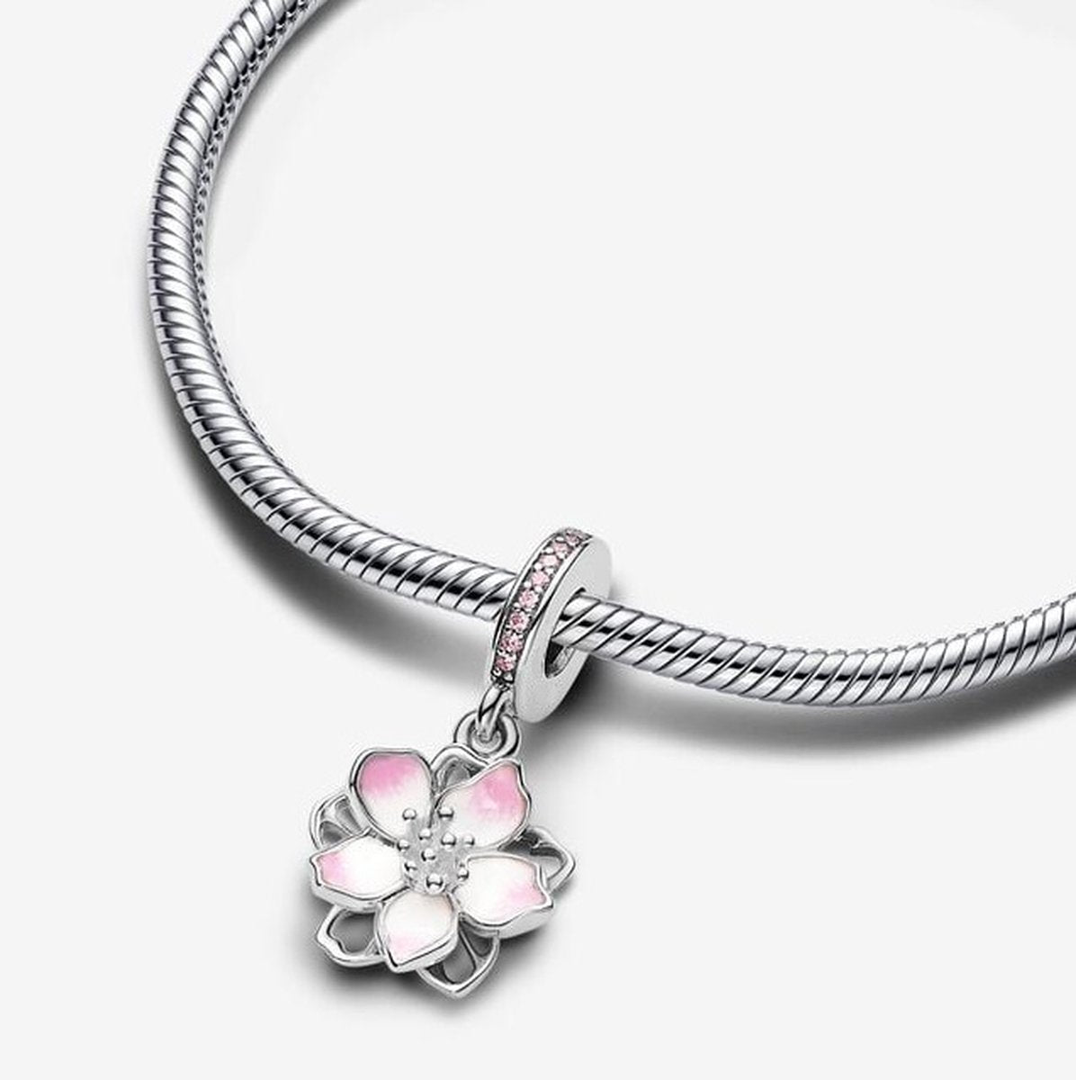 Cherry Blossom Charm | Sterling Silver Bracelet Charm